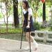 Parten Adjustable Walking Cane Forearm Crutches Underarm Adult Medical Crutches intercultural Handle Based on ergonomics (Grey Double branch) (Black Double branch) Selfless dedication Black Single branch - Buy Online on GoSupps.com