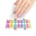 Glitter Cow Pattern Semi Cured Gel Nail Polish Strips Self Adhesive Full Nail Wraps Nail Polish Stickers Semi Cured Gel Nail Polish Strips