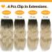 Affordable Ombre Blond Clip-In Hair Extensions | 50cm Double Weft Synthetic Hair for Women - 4-Pcs Full Head - Buy Online on GoSupps.com