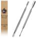 Cuticle Pusher Dual Sided - Sharp Edge Spoon Shaped Double Ended Cuticle Pusher Remover Cleaner Surgical Medical Grade Stainless Steel Manicure Pedicure Nail Art Care Tools 2 Pc Set By Krisp Beauty