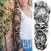 NEZAR Sexy Big Rose Flower Full Arm Temporary Tattoos - Waterproof Tribal Fake Tattoo Sleeves for Women - Buy Online on GoSupps.com