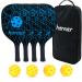 Horfier Pickleball Paddles Set of 4/2 Graphite, Pickleball Rackets, Honeycomb Core Pickle Ball Equipment, Lightweight Carbon Fiber Pickleball Racquet for Beginners, Professional Wood Color 02