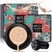 Air Cushion CC Cream Mushroom Head Foundation, Amazfly Moisturizing BB Cream Makeup Long Lasting Matte Concealer Bright Makeup Base Long Lasting with Mushroom Makeup Sponge (Natural)