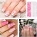 3D Flowers Nail Art Charms - White Pink Acrylic Pearls & Rhinestones | Spring Blossom Gems & Beads for DIY Nail Designs & Decorations - Buy Online on GoSupps.com