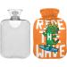 NAANLE Cartoon Krokodil 1L Heat Bottle with Cover - Transparent Hot Water Bottle for Bed Hand and Foot Pain Relief & Heat Therapy - Buy Online on GoSupps.com