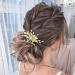 Zoestar Flower Wedding Hiar Comb Slides Gold Crystal Pearl Headpiece Rhinestone Bridal Leaf Hair Accessories for Women and Girls - Buy Online on GoSupps.com