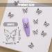 100pcs 3D Butterfly Nail Charms - Alloy Hollow Butterfly Nail Art Decoration Supplies for DIY Manicure Design in White K - Women Girls - Buy Online on GoSupps.com