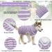 Ouuonno XXL Purple Striped Recovery Suits for Dogs & Cats | Surgical Anti-Lick Vest for Abdominal Wounds & Skin Conditions - Buy Online on GoSupps.com