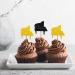Piano Cupcake Toppers Piano Birthday Cupcake Toppers Music Themed Dessert Picks Musician/The Pianist Birthday Party Decoration - Black & Gold Glitter - Buy Online on GoSupps.com