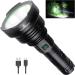 Lylting USB Rechargeable Led Flashlight, 150000 Lumens Super Bright Flashlights High Lumens, 5 Modes, IPX7 Waterproof, Powerful Flash Light for Emergencies Camping Black
