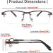 WANWAN Half Frame Progressive Blue Light Blocking Reading Glasses 2.5x - Anti-Reflective Metal Frame Men Readers - Coffe - Buy Online on GoSupps.com