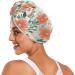 Pink Flowers Hair Towel 2 Pack - Super Absorbent Quick Dry Hair Turbans for Women & Girls - Buy Online on GoSupps.com