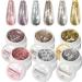 Sculpture Gel High-density platinum nail gel Japanese style glitter for nail art chrome gold and silver gels with drawing and painting function 6 x 5g - Buy Online on GoSupps.com