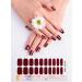 EBANKU Dark Red Gel Nail Polish Strips - 20 Stickers with File, Stick & Sealing Strip | Semi Cured, Adhesive Wraps for UV/LED Lamp - Buy Online on GoSupps.com