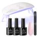 Beetles Nude Pink Gel Nail Polish Kit with UV LED Light and Base Gel Top Coat Starter Kit, Soak Off Popular Nude Pink Gel Polish Set with Nail Lamp Nail File for DIY Home Manicure Halloween Nails Gift for Women B-Nude Pink