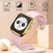2 Pack Gold Tempered Glass Case for Apple Watch 44mm Series 6/5/4/SE - Full Coverage Screen Protector & Shockproof Bumper - Buy Online on GoSupps.com