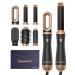 6 In 1 Air Styler Rundbr st hn Airstyler 6 in 1 with 6 attachments drying smoothing curling giving volume massaging the scalp ions care styling brushes for all hair types black