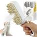 Cat Steam Brush 3 In1 Steamy Cat Brush Rechargeable Cat Brush With Spray Dog Brush Self Cleaning Steam Cat Brush Multifunctional Cat Grooming Brush for Massages Treatments Eliminate Flying Hair