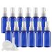 TIANZD 12 Pieces Empty 50 ml Blue PET Plastic Fine Mist Pump Spray Bottles with White Top Portable Sprayer for Perfume Water Cosmetic Travel Containers Refillable 2x Funnel