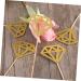 100pcs Wedding Birthday Diamond Decor Cake Insert Card Golden medium - Buy Online on GoSupps.com
