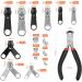 85-Part Zipper Repair Set - Metal Slider & Bracket Replacements for Jeans Coats Jackets | Zipper Fixing Tools - Buy Online on GoSupps.com