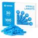AUVON Blood Lancets 30 Gauge 100 Twist Top Lancets with Less Pain Design Fit Most Standard Lancing Devices for Blood Sugar Kit and Glucose Meter Light Blue