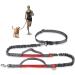 Achort hand-free dog leash dog belt waist belt dog leash coupler running and jogging line belt with retractable bungee reflective seams for up to 110 kg dogs (red)