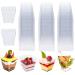 Dessert Cups Clear Square Plastic Mini Cube 2oz Shot Glass Pack of 40 - Perfect for Parties and Events - Buy Online on GoSupps.com