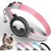 Airtag cat neck band reflective GPS cat neck bands with Apple Airtag holder Air day cats safety neck band adjustable light tracker neck bands for cats kitten small dog (pink)