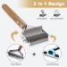 2-in-1 Pet Grooming Brush | Dematting Comb & Deshedding Tool for Dogs & Cats | Pain-Free Grooming | Stainless Steel with Wooden Handle - Buy Online on GoSupps.com