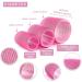 Jumbo Hair Rollers Set for Long Hair - 47pc Self-Grip Curlers with Clips & Comb in Rose Red - No Heat, 3 Sizes - Ideal for Long, Medium, Short Hair - Buy Online on GoSupps.com