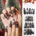 Flofia 72x Christmas Artificial Nails - Long Ballerina Fingernails in Pink Blue & Black | Perfect Nail Design for Women & Girls - Buy Online on GoSupps.com