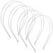 Syhood 4 Pieces Metal Double Layer Headbands Row Wire Headband for Women Wedding Hair Band Elastic Metal Hairband for Girls (Round)