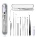 Ear Pick Ear Wax Removal Kit Ear Cleansing Set Earwax Remover Tool Ear Curette Ear Wax Remover Tools with a Cleaning Brush and Storage Box Medical Grade for Ear Adult and Kid Silver 10 Pcs