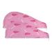Heart Lolly Pop Pattern Dry Hair Cap 2 Piece Quick Drying Towel Set with Button Headband Super Absorbent Soft & Comfortable