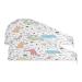 Doodle Lovely Animals Dry Hair Cap 2 Piece Quick Drying Towel Set with Button Headband Super Absorbent Soft & Comfortable