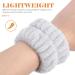 Lot de 2 Bracelets en Flanelle Absorbante pour Lavage du Visage et Spa Couleur Grise Taille Ajustable Bracelets Poignet Doux pour Yoga Soins Peau et Usage Quotidien - Buy Online on GoSupps.com