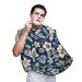 Blue and White Flowers Printed Shaving Bib Gifts for Dad Waterproof Floral Beard Apron One Size Fits All