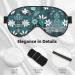 Teal Grey & White Floral Eye Mask - Soft Adjustable Sleep Mask for Men & Women | Nighttime Comfort - Buy Online on GoSupps.com