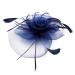 JZK Dark Blue Vintage Fascinator | Elegant Flower Headpiece with Veil & Clip for Weddings & Cocktail Parties - Buy Online on GoSupps.com