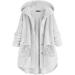 Hanxiulin Oversized Winter Coat for Women - Plush Hoodie Jacket Long Warm Outdoor Premium Jacket in White - Buy Online on GoSupps.com