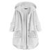 Hanxiulin coat plush jacket hoodie jacket oversize winter coat ladies coat winter jacket long warm coat outdoor step jacket light outdoor premium coat l white