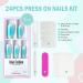 Jofay Fashion Press On Nails Medium - Milky Blue Gel Tips | Summer Beach Ballerina Coffin | Reusable Fake Nails Kit - Buy Online on GoSupps.com
