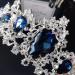 Buy Minkissy Dark Blue Crystal Crown Tiara - Vintage Rhinestone Headband for Weddings Proms & Pageants - Buy Online on GoSupps.com