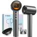 TORRAS Stream Hair Dryer Space Gray High-Speed 29.3m/s 1600W Hair Care Mode Ionic Care 2 Modes 3 Speeds 3 Heat Levels with Diffusers Aerospace Alluminum