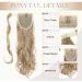Ponytail Extension Wrap Around Long Straight Curly Clip in Hairpiece for Women - 17 Inch, Brown Black Blonde Shades - Buy Online on GoSupps.com
