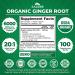 Zazzee USDA Organic Ginger Root 20:1 Extract 6000 mg Strength Standardized to 5% Gingerols 100 Vegan Capsules 20X Potency Digestive and Stomach Support Non-GMO All-Natural Made in The USA - Buy Online on GoSupps.com