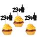 24 Pack 29+1 Cupcake Toppers Glitter 30th Birthday Cupcake Picks Cheers to 30 Middle Finger Happy 30th Birthday Cupcake Decorations Anniversary Party Supplies Black-1 30th Black-1