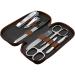 Marqus Manicure Set - 7 Parts Made in Germany | Patented Glass Files | Leather Etui for Hand & Foot Care - Best Grooming Kit for Ladies & Gentlemen - Buy Online on GoSupps.com
