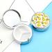 Round Yellow Lemon Print Pill Box | 3 Compartment Portable Medicine Organizer | Decorative Metal Pocket Pill Case - Style-15 - Buy Online on GoSupps.com